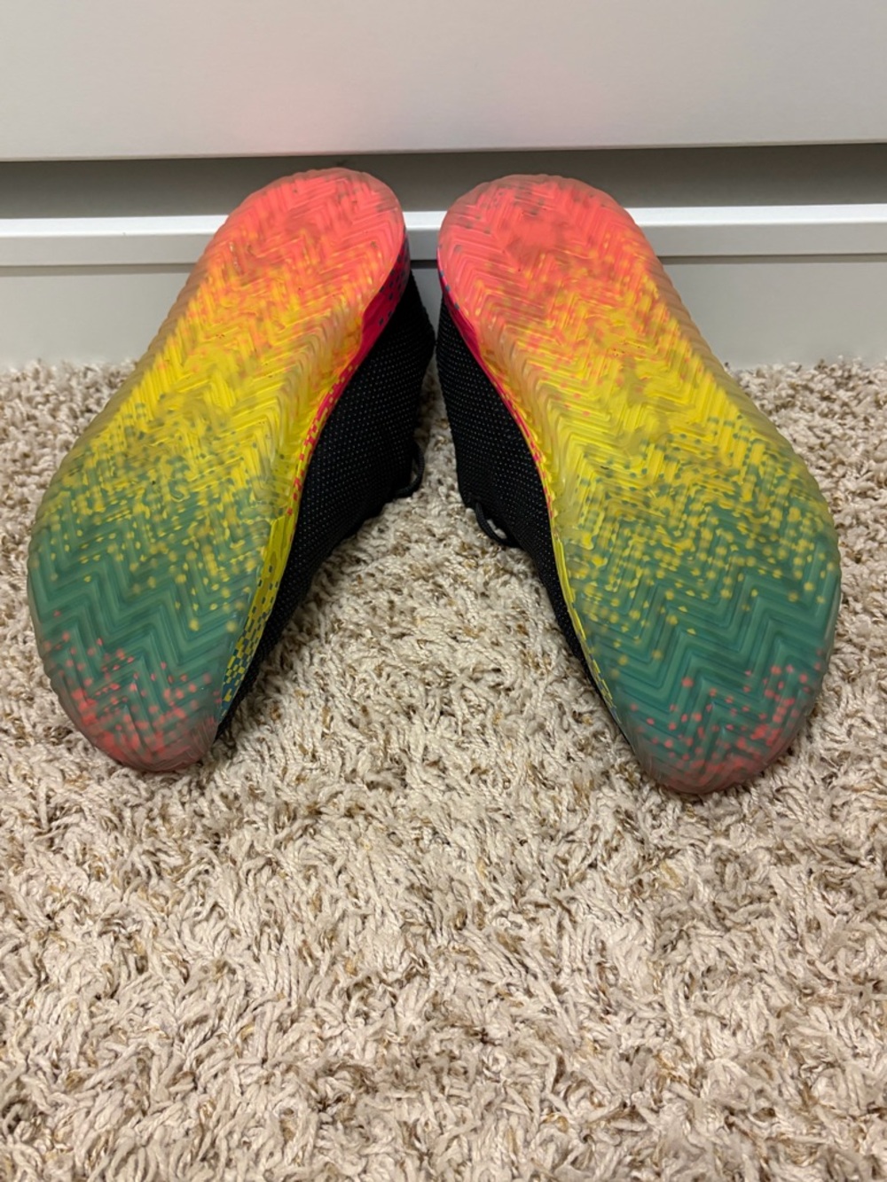 NOBULL Black Trainers with Neon Pixel Gradient Sole - Picture 3 of 4